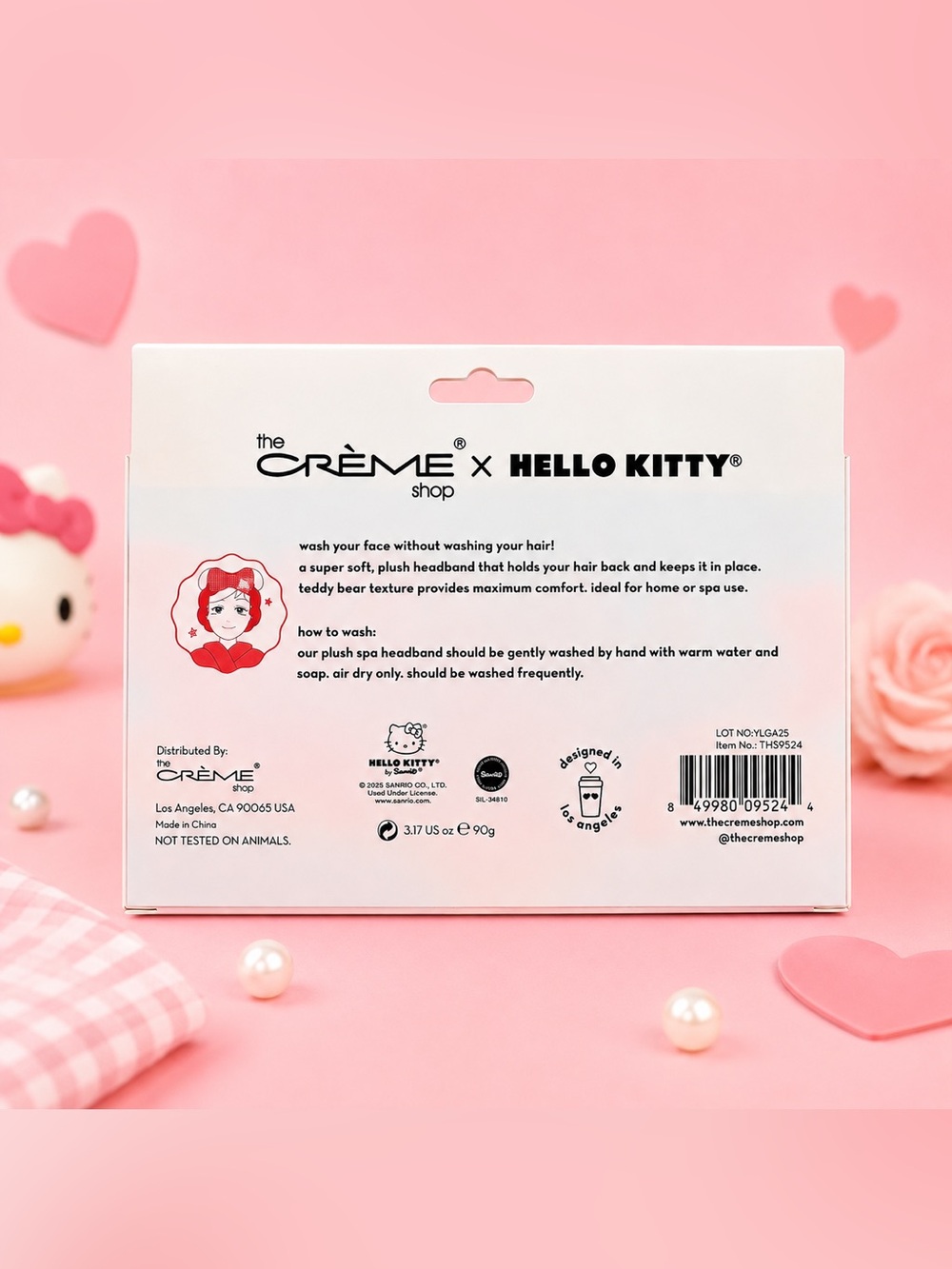 Hello Kitty Red and White Gingham Bow Spa Headband - Picture 2 of 2
